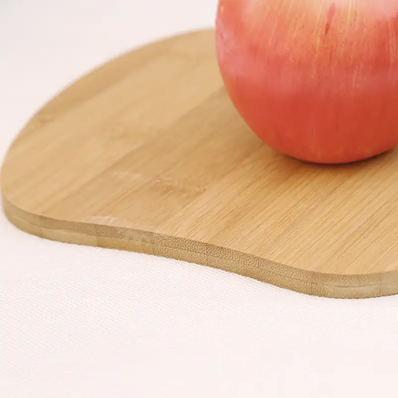 Bamboo Cutting Board for Apple & Knife