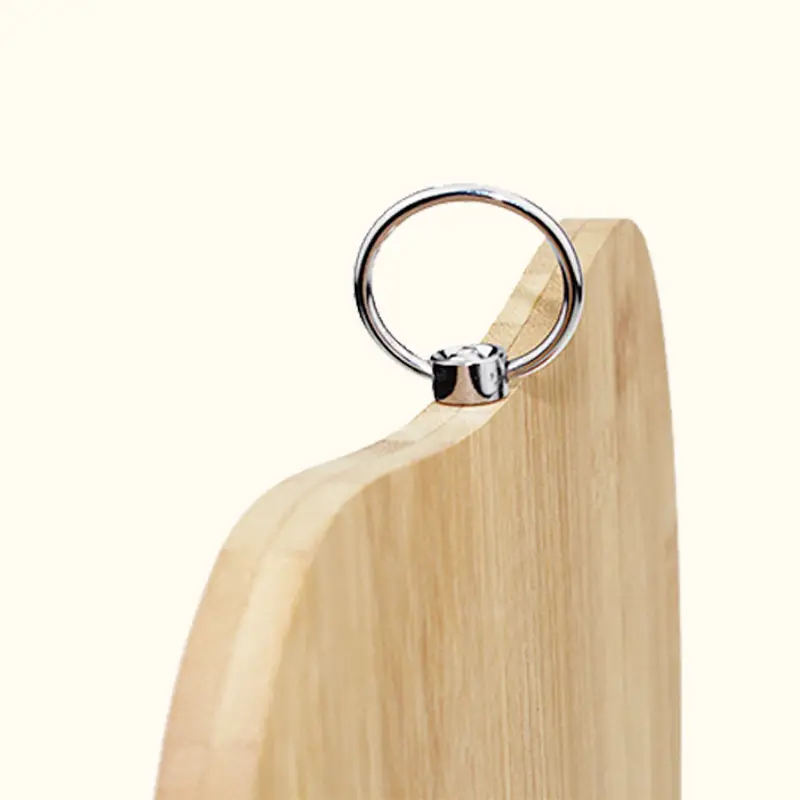 Bamboo Cutting Board for Apple & Knife
