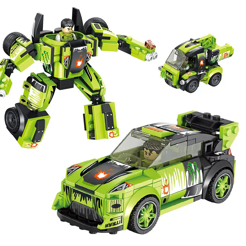 Blue Deformable Racing Toy with Red Stripes - Image 9