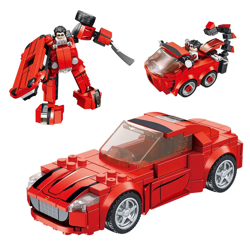 Blue Deformable Racing Toy with Red Stripes - Image 4