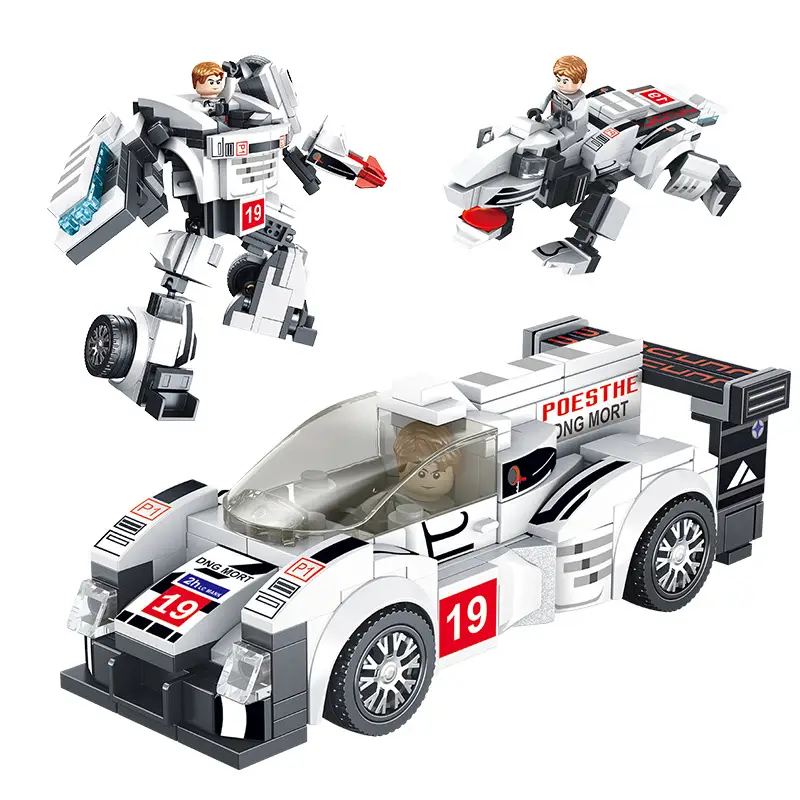 Blue Deformable Racing Toy with Red Stripes - Image 5