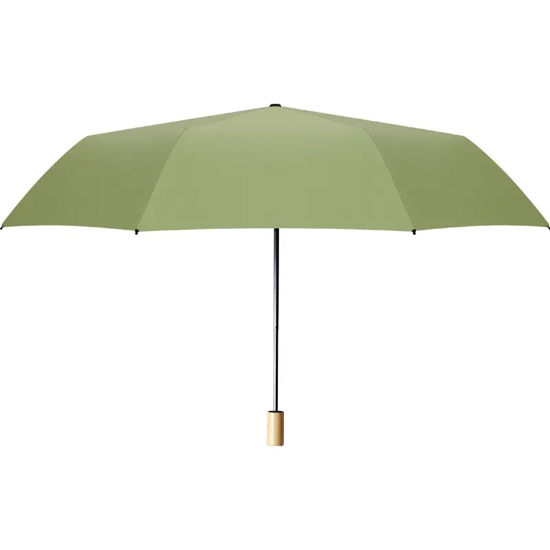 Folding Sun Umbrella Green Wooden Handle Large 70% Off - Image 14
