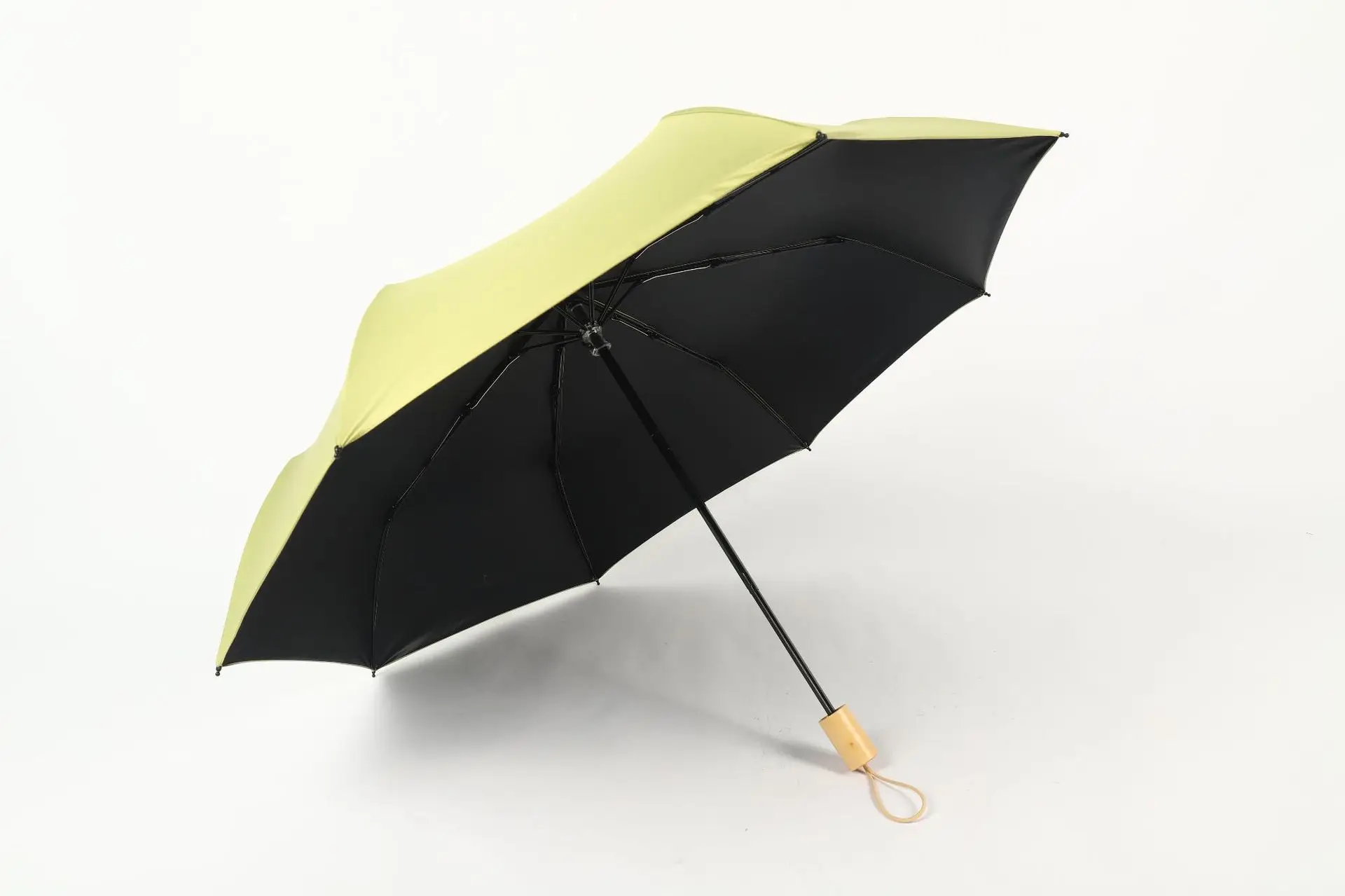 Folding Sun Umbrella Green Wooden Handle Large 70% Off - Image 5