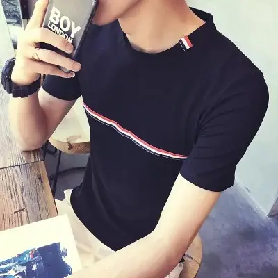 Men's White Short Sleeve T-Shirt Round Neck Wholesale - Image 6
