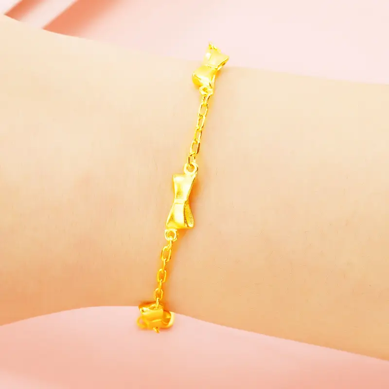 Gold Crossbody Bracelet Women's Jewelry Copper Plated 24k Gold Chinese Knot - Image 3