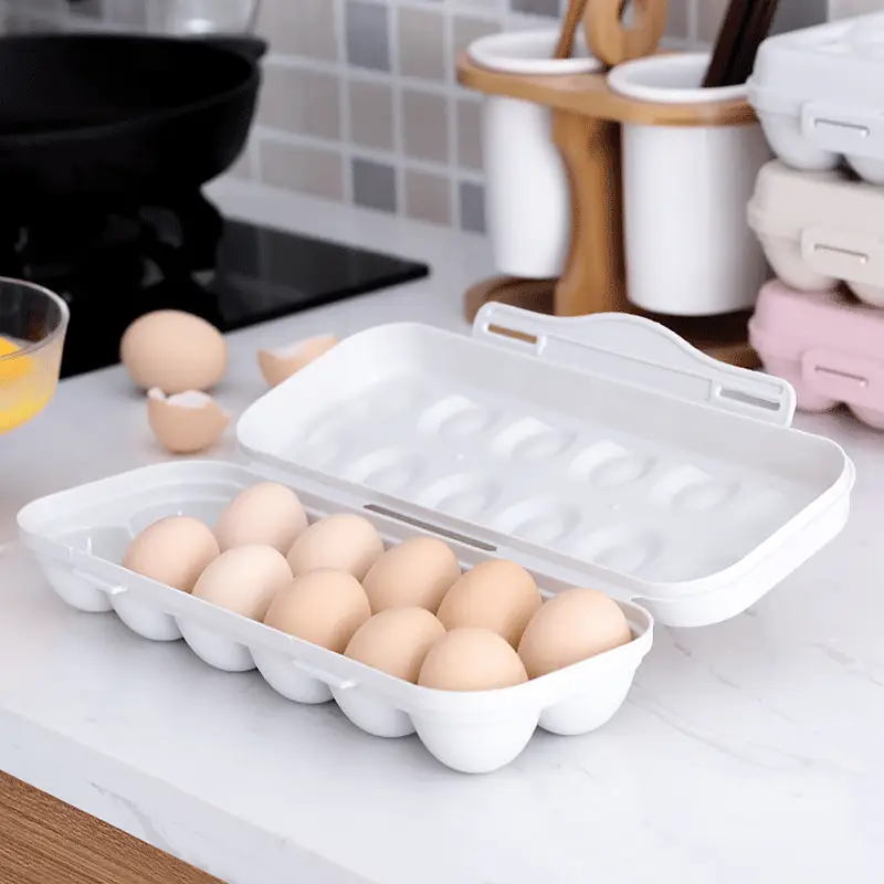 Pink 18-Grid Egg Storage Box with Lid - Image 14