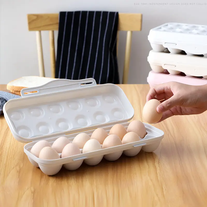 Pink 18-Grid Egg Storage Box with Lid - Image 15