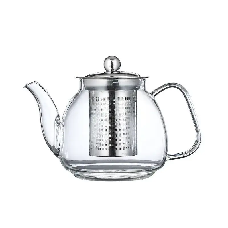 Stainless Steel Filter Tea Pot with Glass Body - Image 5