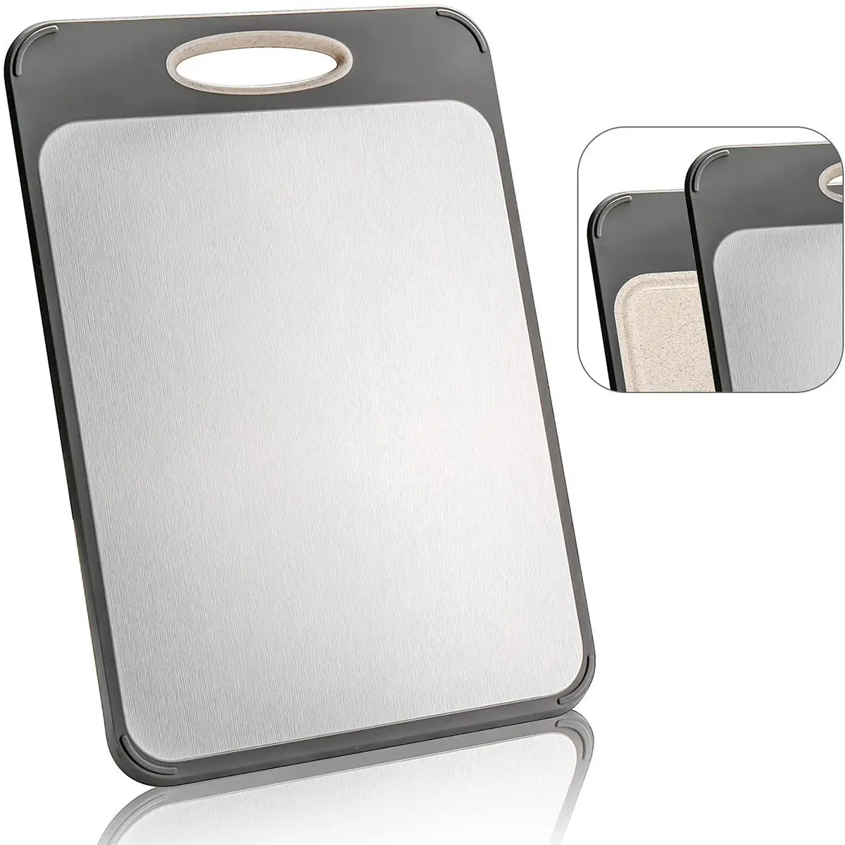 Double-Sided Stainless Steel Cutting Board 40cm - Image 6