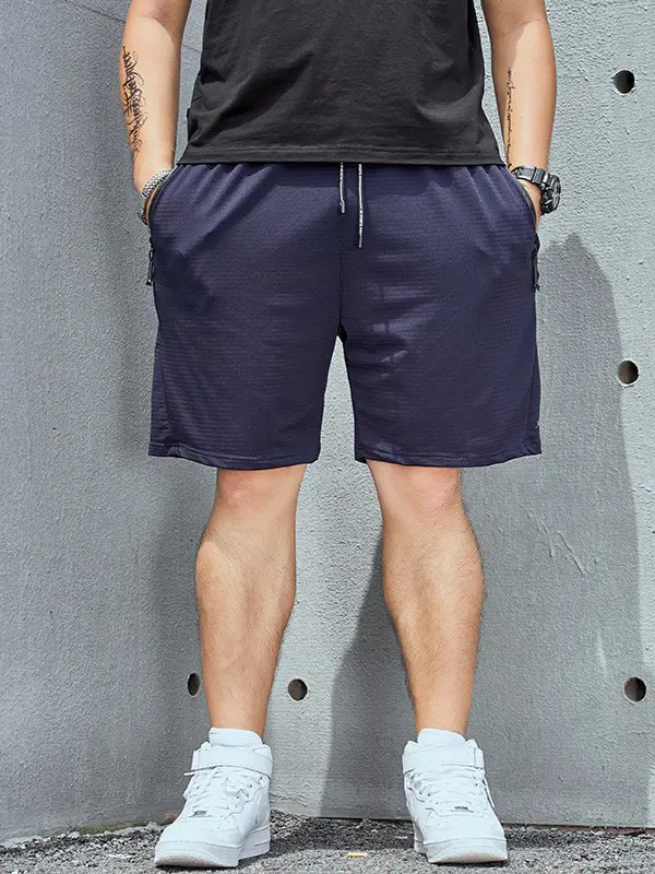 No Size Ice Silk Navy Shorts for Men - Image 5