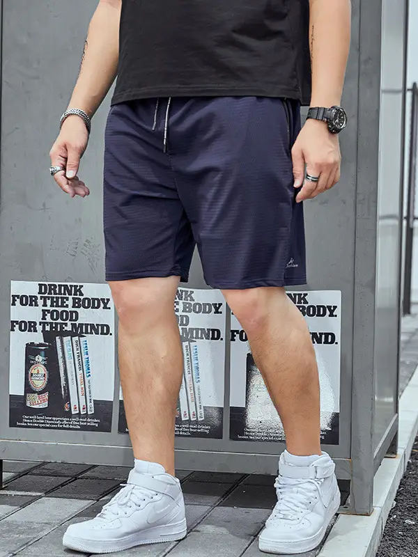 No Size Ice Silk Navy Shorts for Men - Image 6