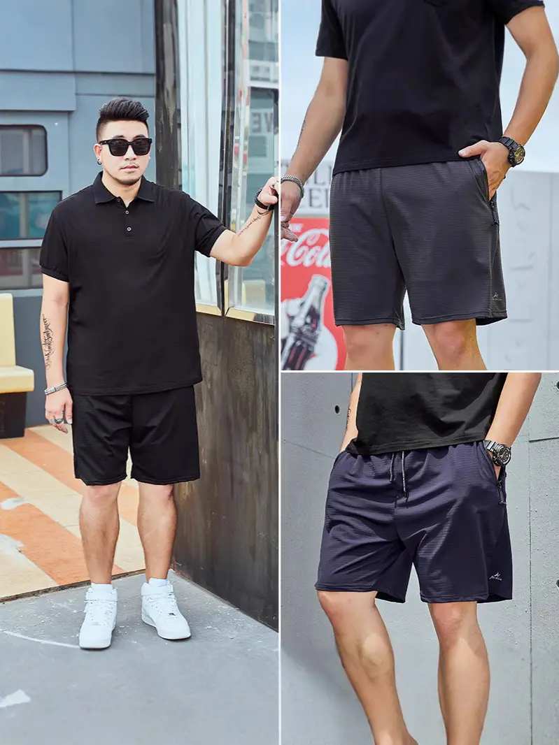 No Size Ice Silk Navy Shorts for Men - Image 8