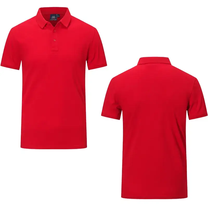 Red Polo Shirt with Logo & Lapel - Image 13