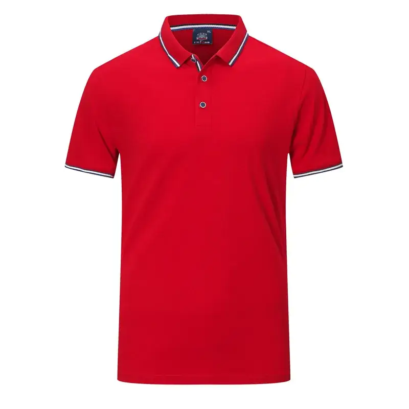 Red Polo Shirt with Logo & Lapel - Image 2