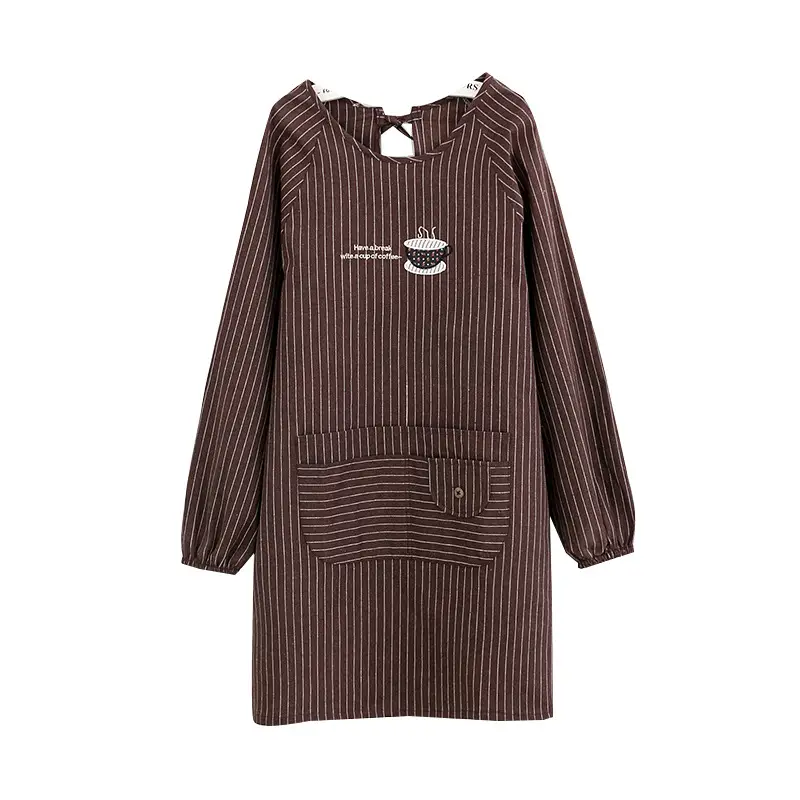 Long Sleeve Apron Overalls Pure Cotton Kitchen Wear - Image 9