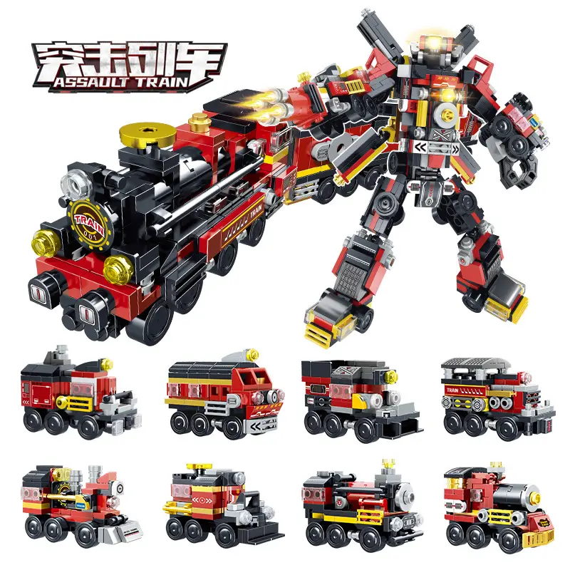 Free Shipping 8 in 1 Compatible Lego Assembled Building Blocks Aerospace Military Fire Police Children's Educational Toys Gift Hot Sale