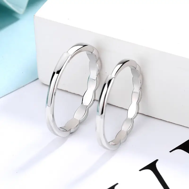 S925 Sterling Silver Couple's Ring Korean Style Open Hand Ring - Image 4