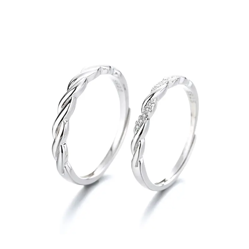 S925 Sterling Silver Couple's Ring Korean Style Open Hand Ring - Image 5