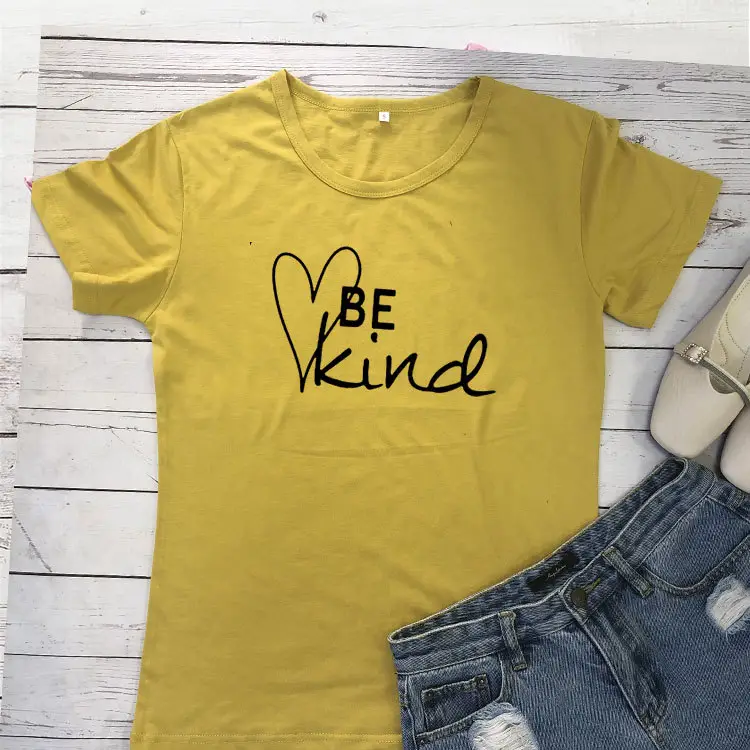 Red T-Shirt with Heart Design "Be Kind"