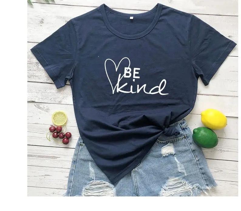 Red T-Shirt with Heart Design "Be Kind"