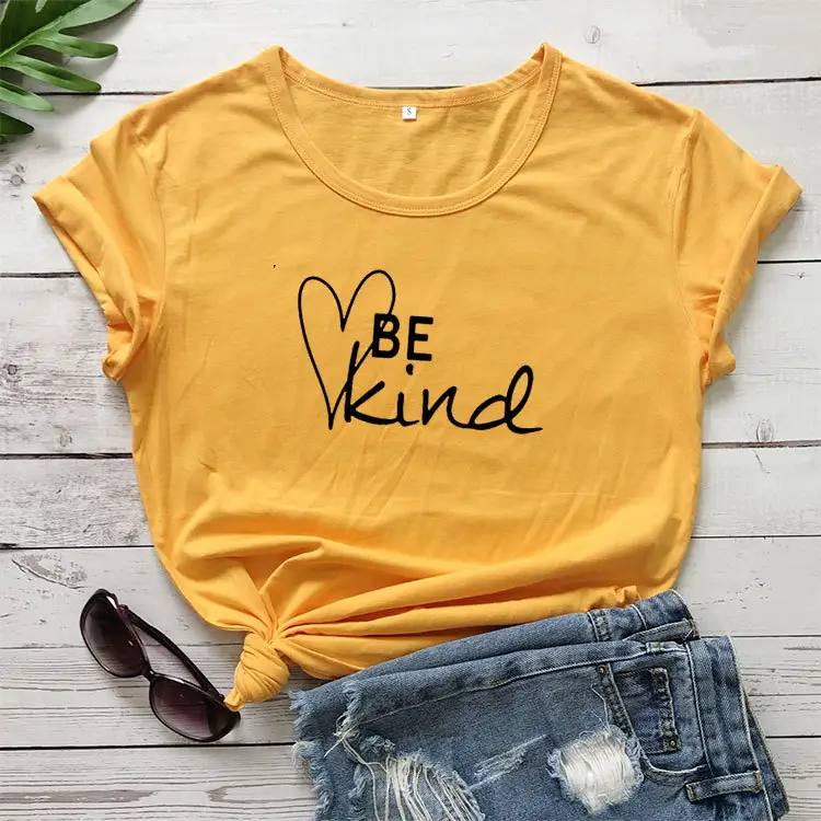 Red T-Shirt with Heart Design "Be Kind"