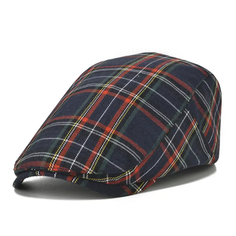 British Plaid Beret Men Sun Protection Visor - Image 4