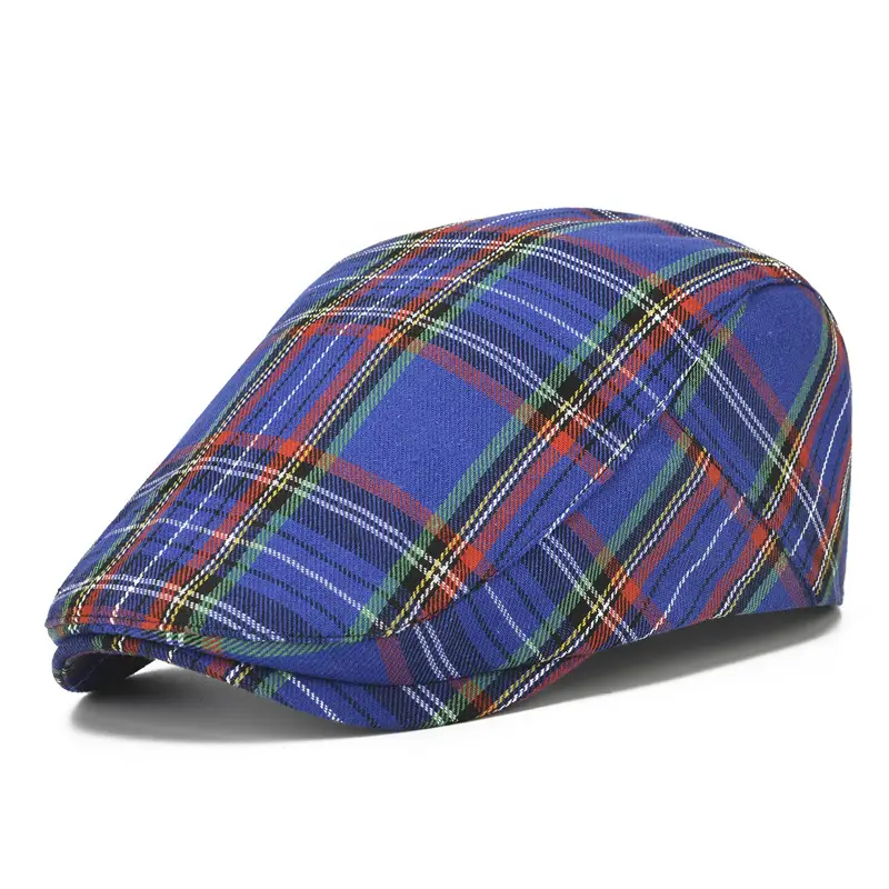 British Plaid Beret Men Sun Protection Visor - Image 3