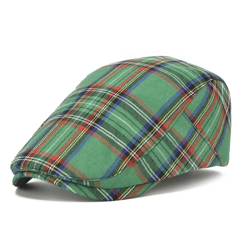 British Plaid Beret Men Sun Protection Visor - Image 2