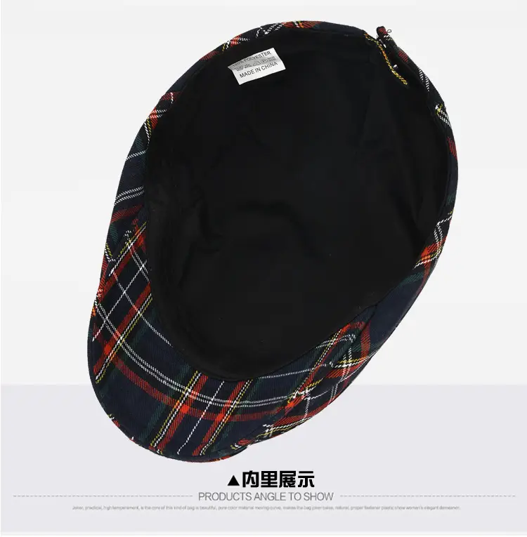 British Plaid Beret Men Sun Protection Visor — feature 14
