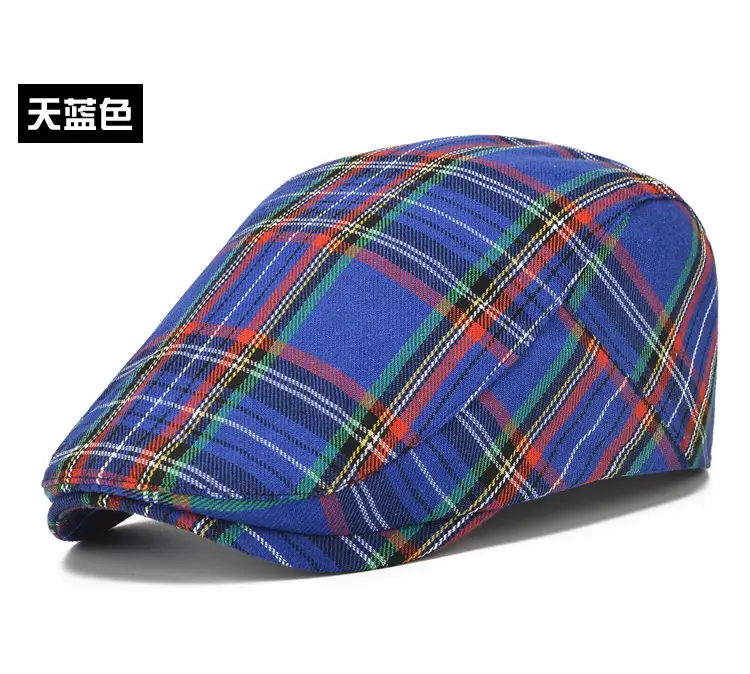 British Plaid Beret Men Sun Protection Visor — feature 6
