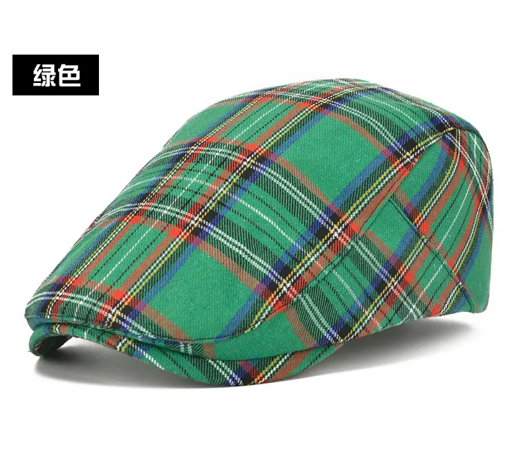British Plaid Beret Men Sun Protection Visor — feature 7