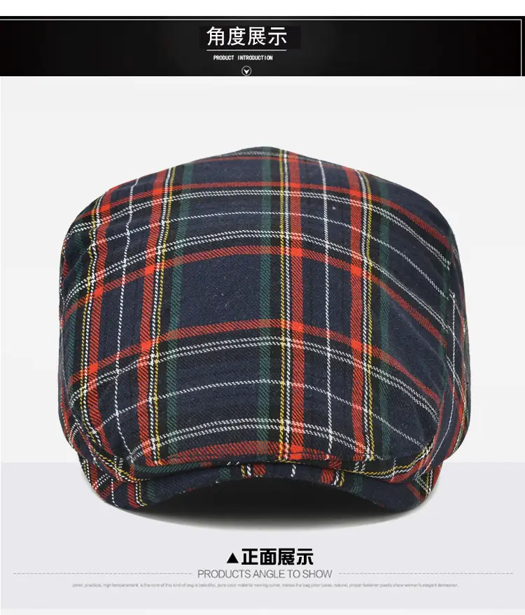 British Plaid Beret Men Sun Protection Visor — feature 8