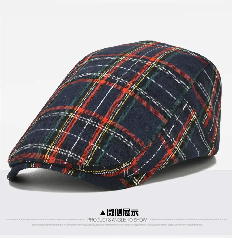 British Plaid Beret Men Sun Protection Visor — feature 9