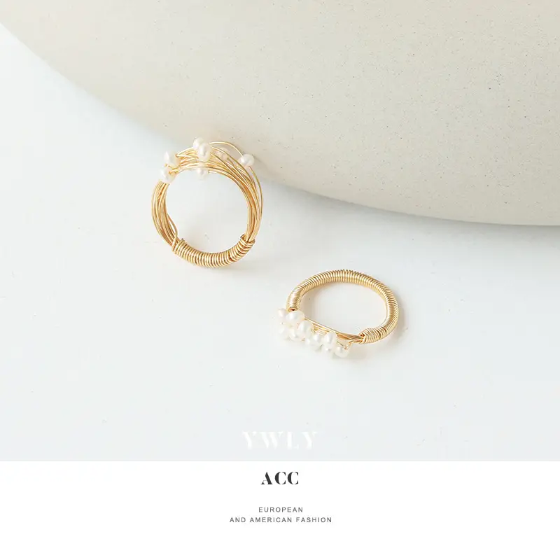 Golden Pearl Winding Ring for Women - Image 3