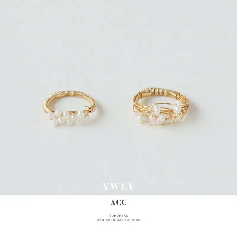 Golden Pearl Winding Ring for Women - Image 4