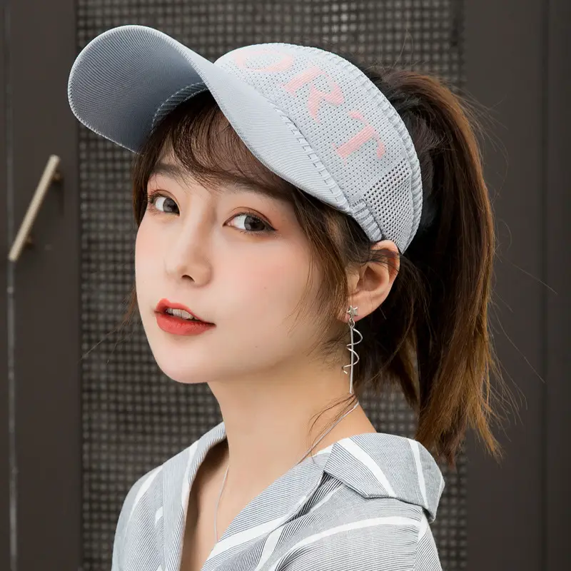 Women's Korean Version Baseball Visor Cap with Diamond Choker