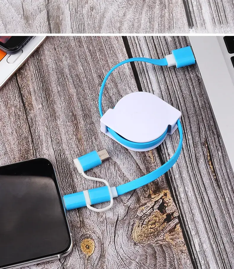 Tie-Back Three-In-One Charging Cable for Mobile Phone - Image 2