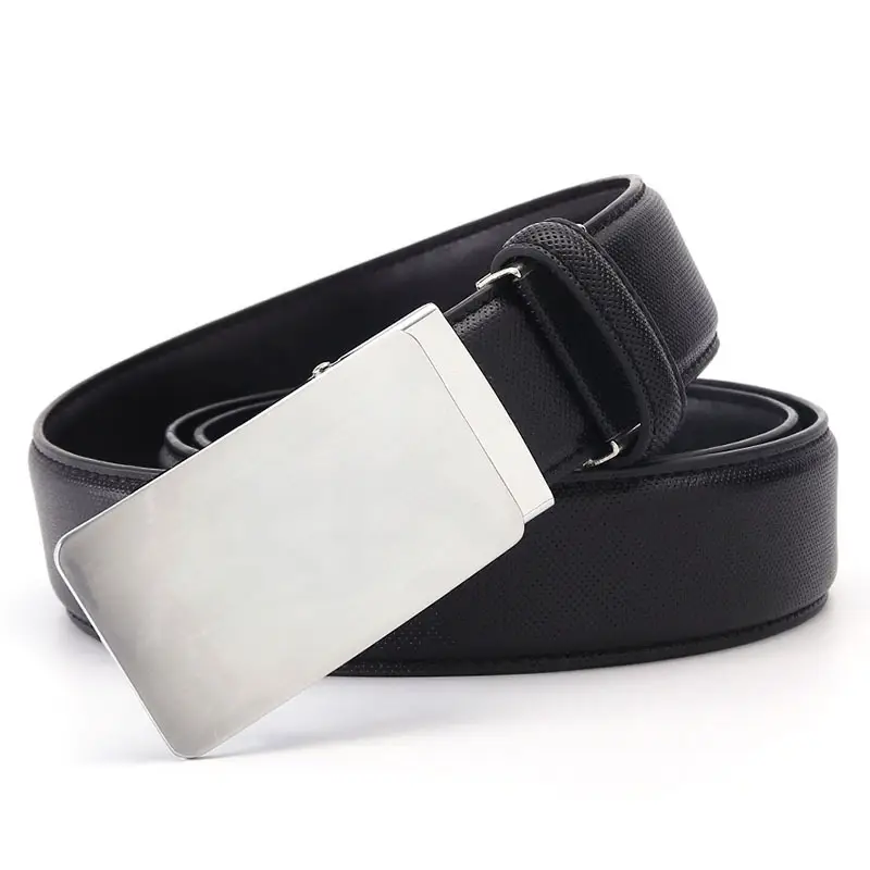 Zinc Alloy Belt for Men with Automatic Buckle Genuine Leather - Image 4