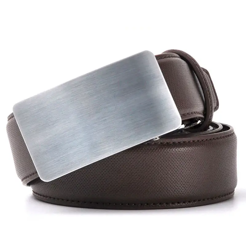 Zinc Alloy Belt for Men with Automatic Buckle Genuine Leather - Image 2