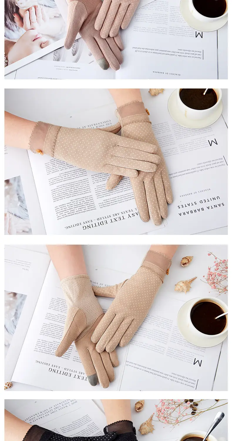 Women's Grey Touch Screen Gloves with Butterfly Design — feature 14