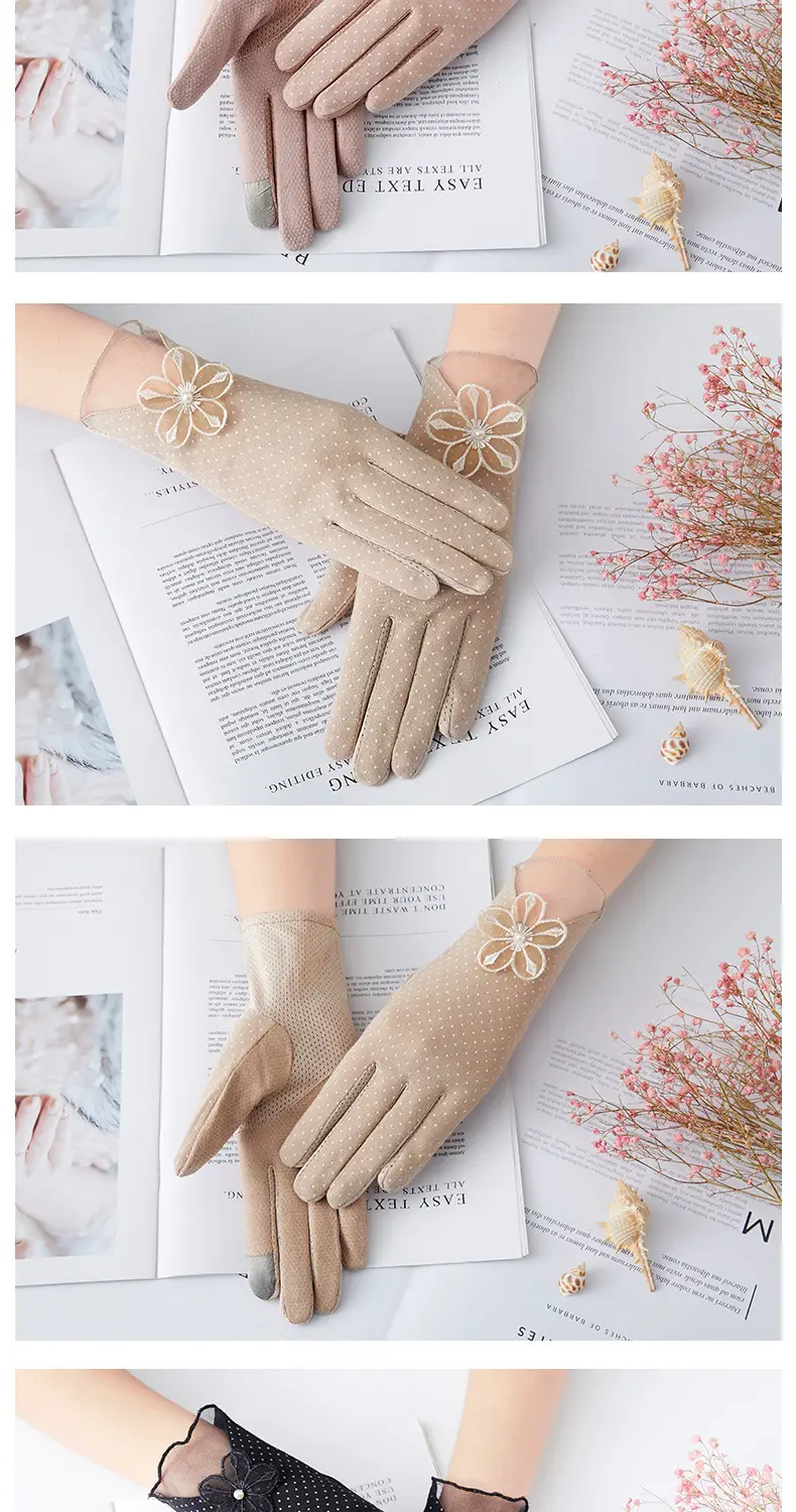 Women's Grey Touch Screen Gloves with Butterfly Design — feature 6