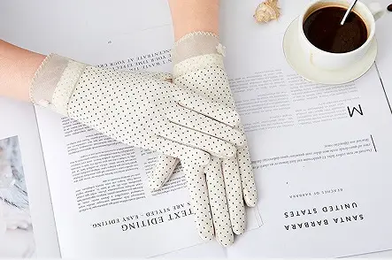 Women's Grey Touch Screen Gloves with Butterfly Design