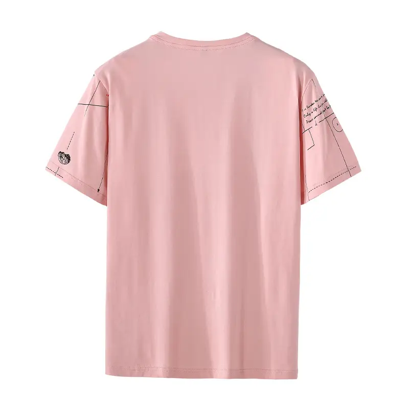 Plus-Size Men's Pink Graphite Print T-Shirt - Image 4