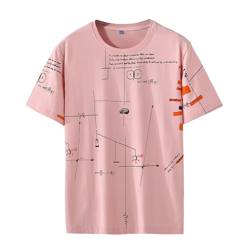 Plus-Size Men's Pink Graphite Print T-Shirt - Image 5