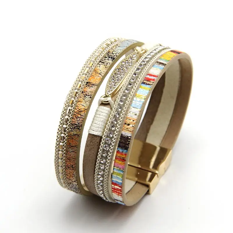 Multi-Layer Braided Magnetic Buckle Bracelet for Women - Image 2