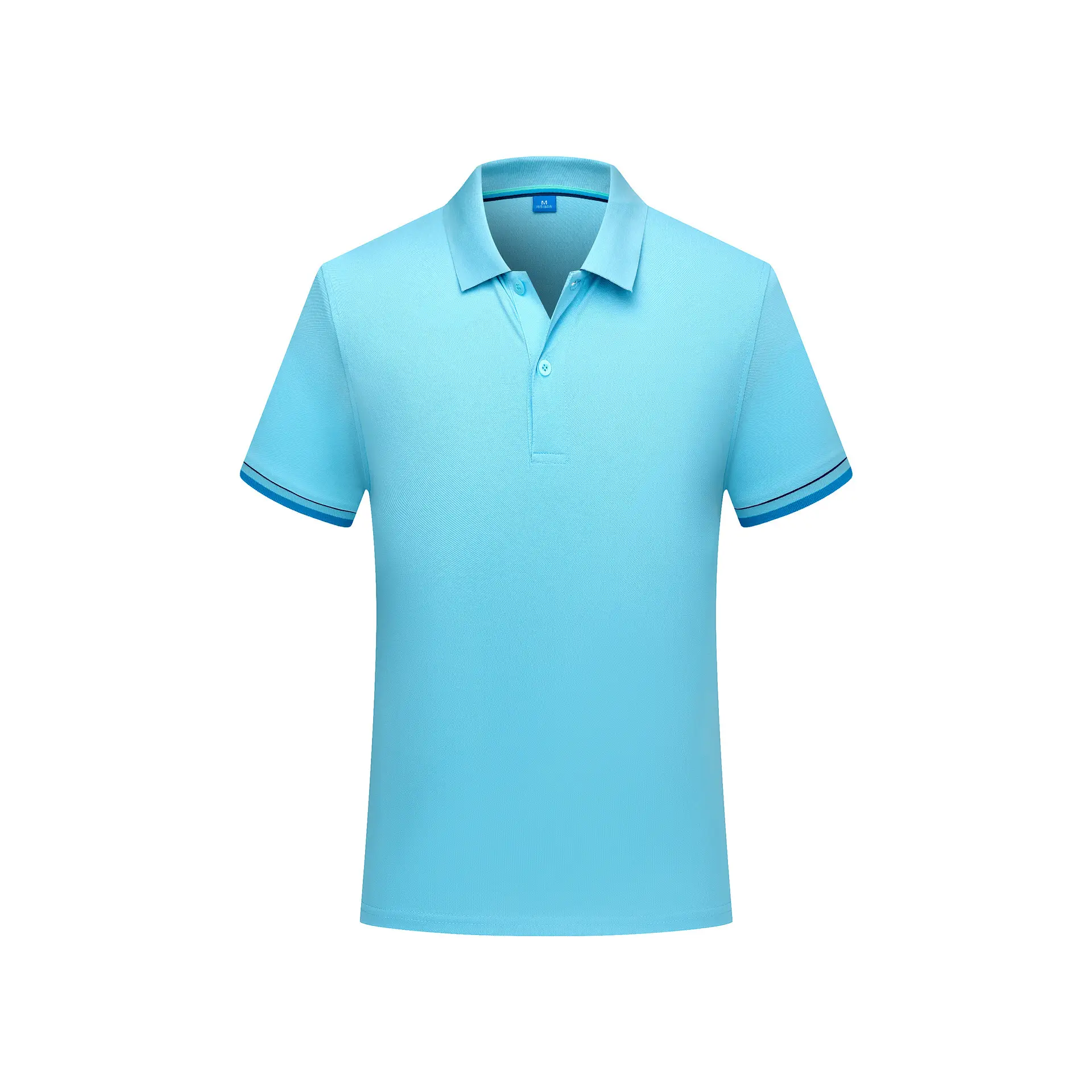 Light Blue Polo T-Shirt with Embroidered Details - Image 4