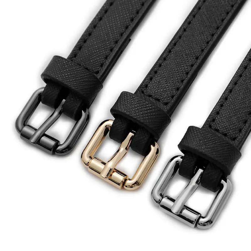 Adjustable Leather Shoulder Bag with Silver Buckle - Image 37