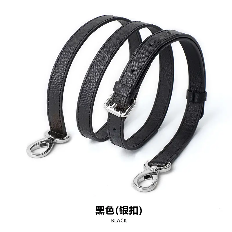 Adjustable Leather Shoulder Bag with Silver Buckle - Image 2