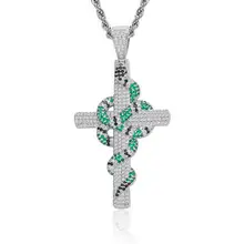 Hip-Hop Cross Necklace with Crystal Accents — feature 23