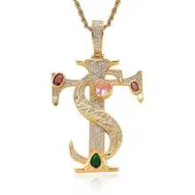 Hip-Hop Cross Necklace with Crystal Accents — feature 24